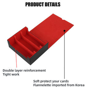   Caja de Almacenamiento de Cartas de Cuero PU de Tres Filas para 1800 Cartas, Organizador de Cartas Coleccionables de Gran Capacidad con Divisores para Juegos TCG CCG - Product Image 4