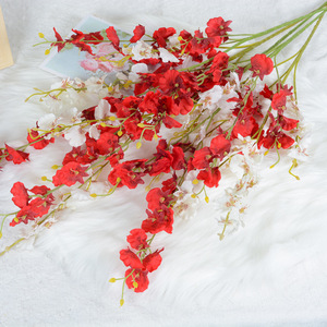 Fleurs d'orchidées artificielles jaunes en soie, imperméables, pour décorations de mariage et de maison - Product Image 4