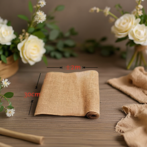 Nastro di lino Ilan Cinta Lino 30cm X 2m colore naturale per decorazioni nuziali - Product Image 3