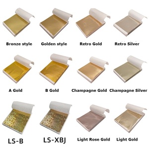 100pcs giả vàng bạc lá giấy mạ Vàng Tự làm nghệ thuật thủ công giấy sinh nhật tiệc cưới bánh tráng miệng trang trí 9x9cm - Product Image 6