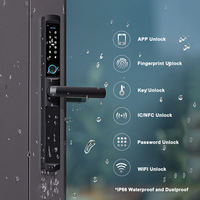 Cerradura Inteligente de Alta Calidad Ttlock Tuya de Aluminio con Huella Dactilar, Código, Tarjeta y Llave para Puerta Corredera Abatible