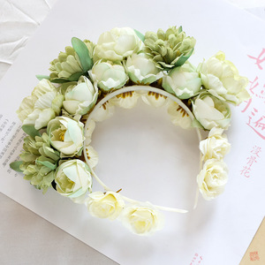 Nouvelle fleur coiffure bandeau floral femmes Rose couronne bandeau de cheveux mexicain fleur bandeau - Product Image 4