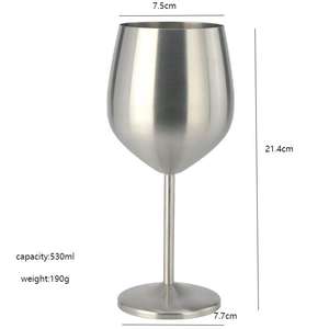 Taça de Vinho Dourada em Aço Inoxidável, Inquebrável para Martini, Coquetel, Champanhe e Vinho Tinto, de Metal Colorido e Personalizável - Product Image 2