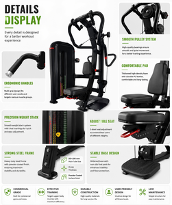Appareil de musculation commercial SK : Machine à ramer assise verticale avec pile de poids pour l'entraînement de force en salle de sport - Product Image 2