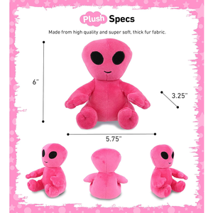 Premium folta pelliccia seduta postura rosa caldo in cotone pieno vivido strano spazio coccole alieno per bambini 6 pollici Mini peluche alieno morbido - Product Image 3