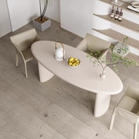 Table à manger irrégulière en bois style crème, nordique, minimaliste, moderne, Wabi-Sabi, pour la maison, le restaurant, le bureau, 6 places