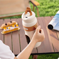 Bouilloire électrique portable de 600 ml en acier inoxydable, tasse à eau de voyage avec fonction de chauffage, petite et pratique pour une utilisation en déplacement