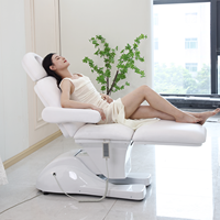 Table de massage électrique pliable en cuir à 3 sections, design moderne, dossier et pieds réglables, éponge haute densité, métal