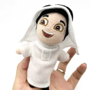 Custom made finger puppy toy cover giocattolo pacify baby animal finger bambole di velluto peluche marionetta da dito