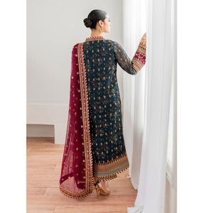 Handmade Salwar Kameez Suit Designer Indian Pakistani Art Silk Suit Punjabi Dress Material Party Wear Wedding - Product Image 3