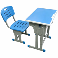 Escritorio y Silla para Estudiantes en Oferta, Estructura de Acero Resistente, Juego de Mesa Individual para Escuela Secundaria y Universidad