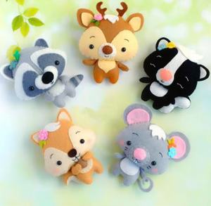 ตุ๊กตาสัตว์ป่าทำจากผ้าสักหลาด กระรอก แรคคูน สุนัขจิ้งจอก สกุนก หมี กวาง หนูแฮมสเตอร์ กระต่าย บีเวอร์ - Product Image 2