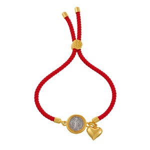 LS-D970 Pulsera de Moda Chapada en Oro con Dijes de San Benito/Virgen María, Venta al por Mayor, Pulsera Religiosa Chapada con Cuentas para Mujer - Product Image 5