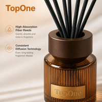 Difusor de Aromas con Varillas de Aceites Esenciales al por Mayor, Aromas Ecológicos a Base de Plantas, Botella Decorativa de Vidrio Corrugado con Tapa de Madera Personalizada