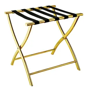 High quality bamboo wooden stainless steel foldable storage holders and rack metal sign stand aluminum hotel luggage rack
