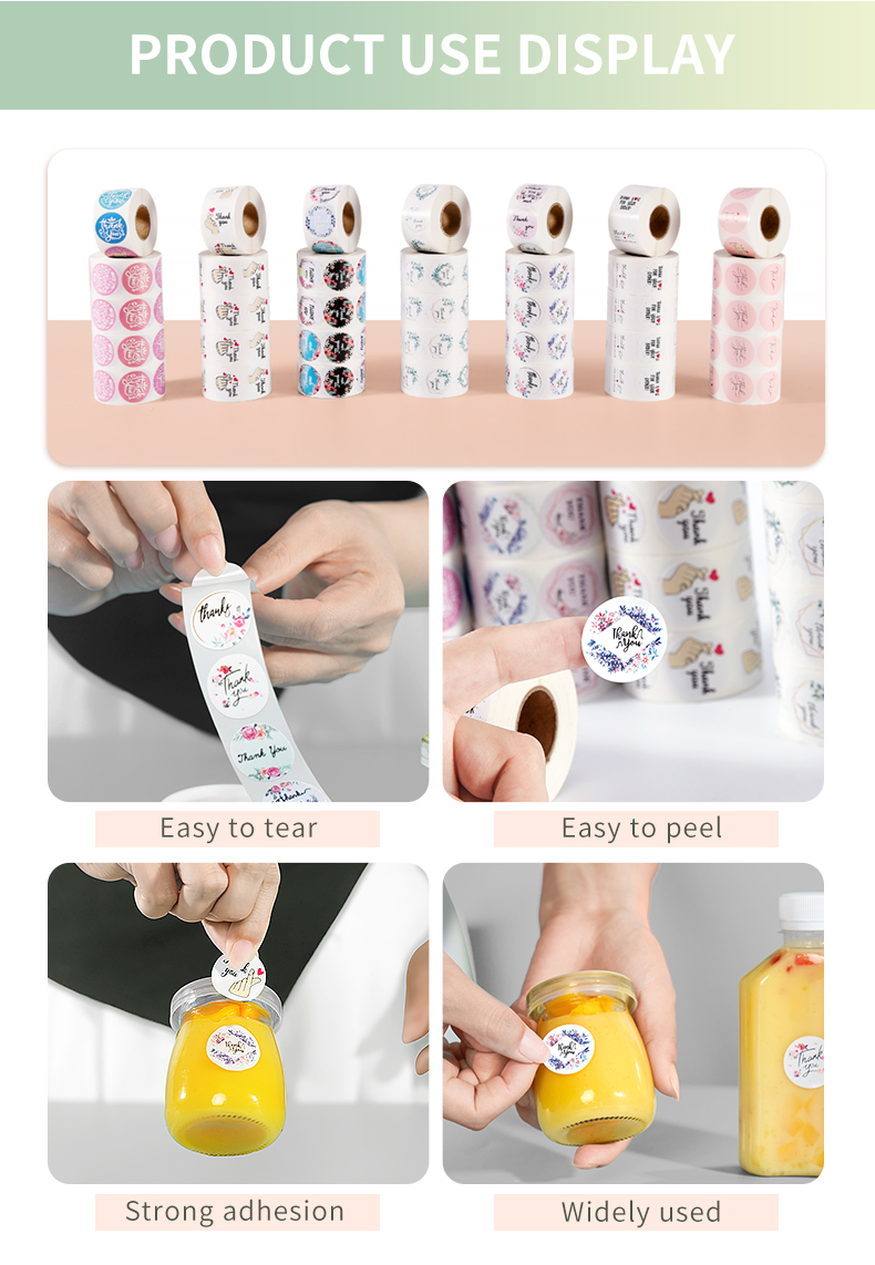 Thank You 1.5 inch Rainbow Labels Sticker Roll for Greeting Cards Flower Bouquets Gift Wraps Mailers Bag Businesses o<i></i>nline Store