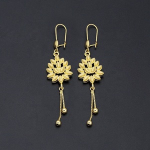 JXX 2024 Women's <b>Gold</b>-Plated Brass Drop <b>Earrings</b> Unique Dubai Style <b>Dangle</b> Jewelry for Weddings Wholesale Price - Product Image 5