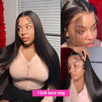 Perruque Lace Wig 6*5 sans colle, effet Body Wave, nœuds pré-blanchis, dentelle pré-coupée, cheveux humains vierges brésiliens