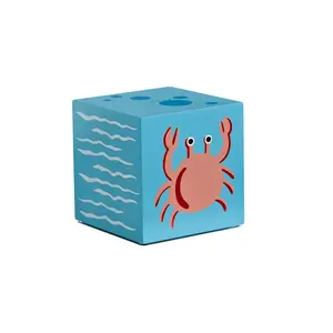 Selling wooden Kids Money storage box for home cartoon Saving pot blue piggy bank