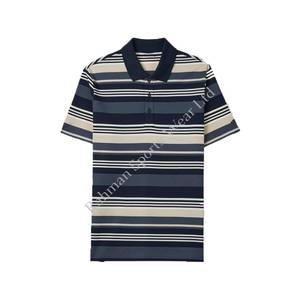 Camisa de Hombre con Corte Ajustado y Rayas Finas, Patrón Vertical Sutil, Tejido de Punto Transpirable, Algodón Jersey Suave para un Look Moderno e Informal - Product Image 1