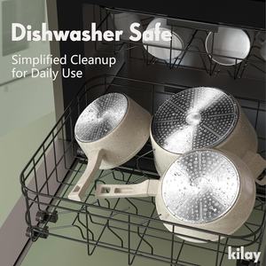 Rofee Accept OEM Juego de ollas y sartenes antiadherentes Blanco 10 piezas Juego de ollas de cocina de fundición a presión con accesorios de cocina - Product Image 4