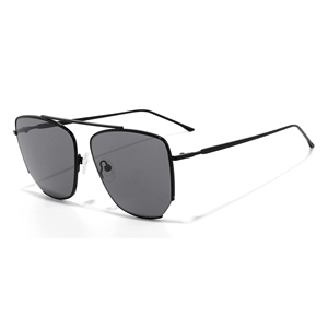 Rectangle Full Rim Polarized <b>Sunglasses</b> Silver Frame Comfortable <b>Gradient</b> Gray Lenses Unisex Adult UV400 Sun Protection - Product Image 4