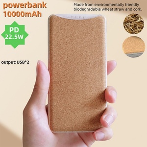 Batterie externe portable écologique en paille de blé 10000mAh 22.5W pour cadeaux d'entreprise, logo personnalisé - Product Image 5