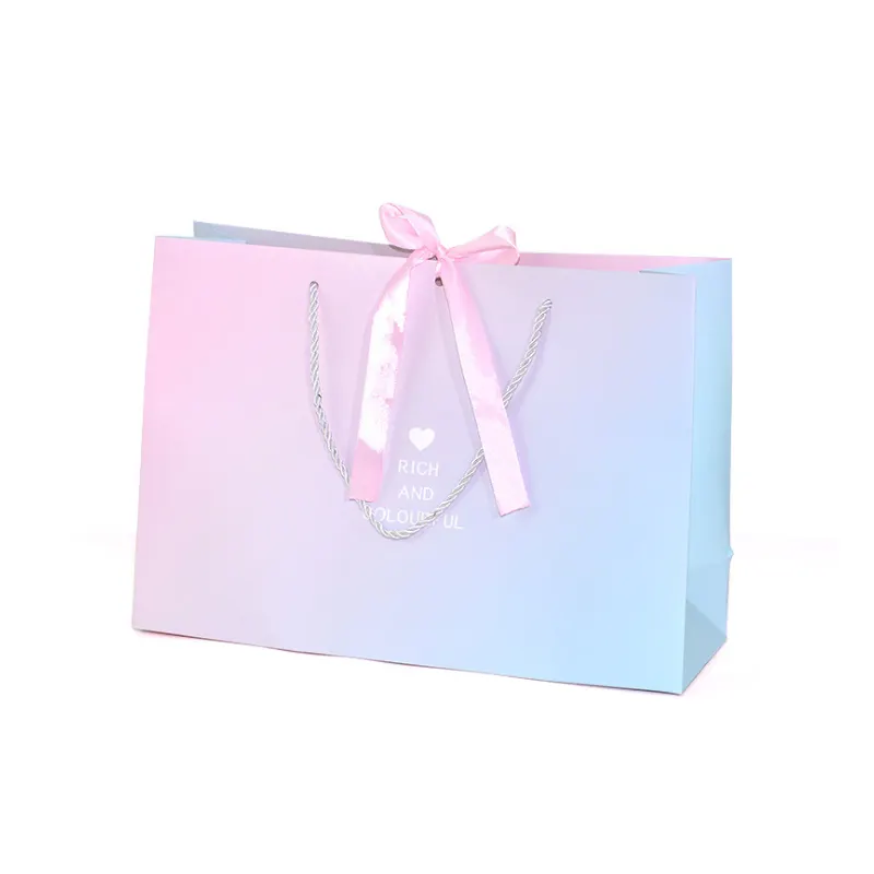 Middle size Insgram popular boutique bags packaging paper bag dream girl handmade ribbon gift bag