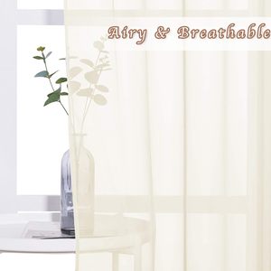 Cortinas translúcidas al por mayor con bolsillos para varillas, tamaño personalizado, color crema beige, 100% poliéster, con aislamiento, para ventanas, con ojales, para sala de estar - Product Image 4
