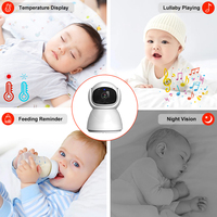 Productos para Bebés, Audio Bidireccional, Visión Nocturna, Detección de Movimiento, Pantalla de 5 Pulgadas 720P, Recordatorio de Alimentación, Sirena Integrada, Reproductor de Música