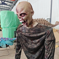Modèle de zombie sanglant animé électrique avec capteur de mouvement réaliste, animatronique, accessoire d'horreur pour Halloween, maison hantée, fête et événements.