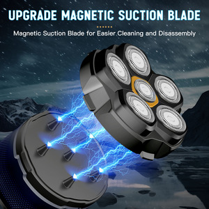 SOLIMPIA FK-8750湿/干光头剃须刀，柔性剃须刀，无绳充电，不费力剃头 - Product Image 4