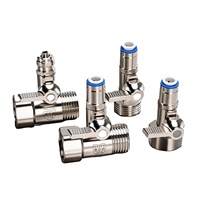 Vannes d'adaptation d'alimentation en eau RO en acier inoxydable SUS304, entrée pivotante femelle G1/2 BSPP x sortie mâle G1/2 BSPP pour 1/4 OD et 3/8 OD