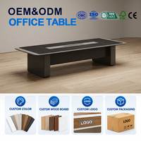 Bureau de direction moderne en bois, grande table d'écriture pour manager, poste de travail commercial