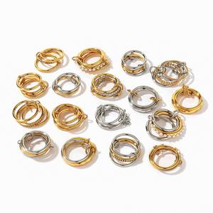 European American Style Titanium Steel <b>Rings</b> Geometric Stackable 18k Gold Plated Women's Fashion Jewelry Gift - Product Image 5