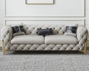 Bộ ghế sofa phòng khách biệt thự sang trọng phong cách Bắc Âu, chất liệu da PU, 3 chỗ ngồi, kiểu ghép nối 1+2+3, thoải mái - Product Image 4