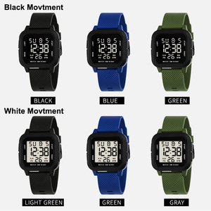 Reloj <span class=keywords><strong>despertador</strong></span> deportivo Fecha automática cronógrafo China Calendario completo Relojes digitales cuadrados resistentes al agua - Product Image 5