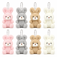 Mini porte-clés lapin mignon, ours en peluche doux, jouets de type animal en peluche, breloque de sac, pendentif de sac à dos pour enfants, filles, étudiants, cadeaux
