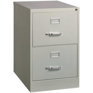 Alera Light Gray 2-<b>Drawer</b> Vertical File 15\" X 25\" X 28.38\" 2 Legal-Size Metal <b>Drawers</b> - Product Image 1
