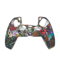 Bunter Hydro-Dipping-Schutz Graffiti-Stil Rutschfester Gamepad Silikonüberzug für PS5-Controller Gummi-Hülle