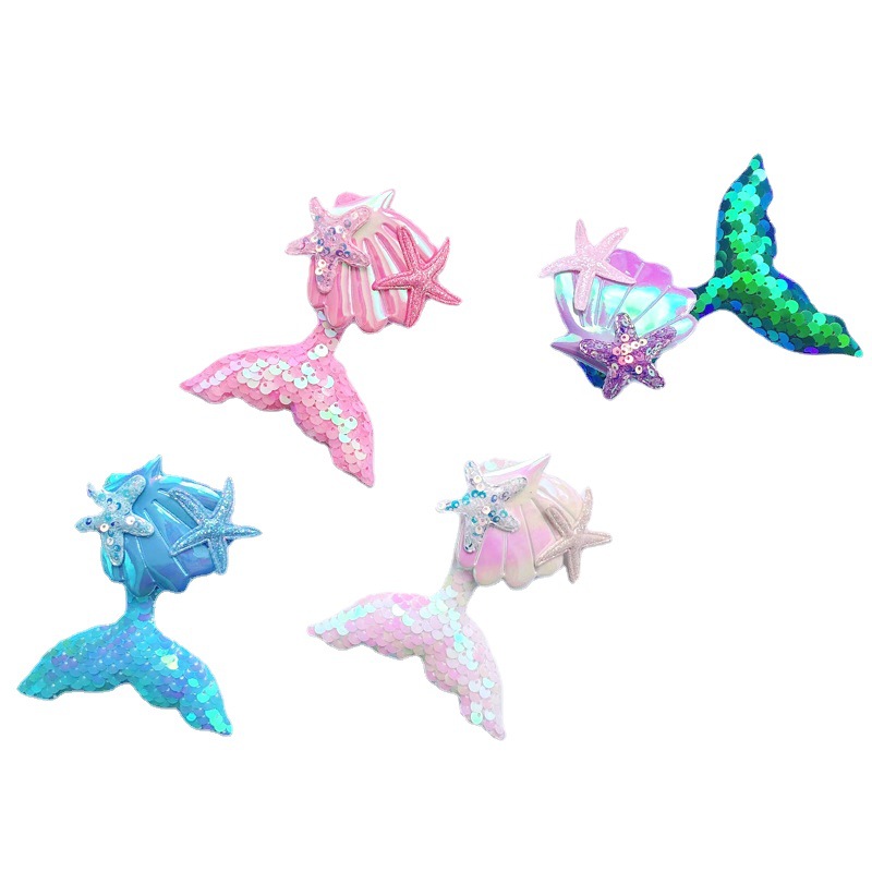 Новинка; 4 вида цветов носки из серии «Принцесса» лазерный героинь мультфильма «Холодное сердце» с блестками русалка Морская звезда Shell шпилька оснастки BB зажим для волос аксессуары для волос; Комплект одежды для детей