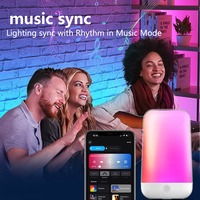 Lampe de table intelligente RVB en gros, 3600 mAh, contrôle Wi-Fi et Bluetooth via application, synchronisation musicale, veilleuse moderne pour la décoration de la salle d'ordinateur