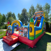 Château gonflable Moon Walk, château gonflable de dessin animé, trampoline avec toboggan intégré pour les enfants, aire de jeux, fête