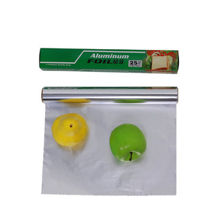14mic* 300mm*7.62m 25SQFT food grade <b>kitchen</b> use aluminum <b>foil</b> roll for wrapping cooking - Product Image 1