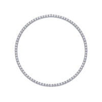 Collier Chaîne Tennis de Luxe en Argent Sterling 925 avec Moissanite, Plaqué Rhodium, Diamant VVS, Ras-de-cou pour Hommes et Femmes, Vente en Gros
