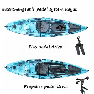 מכירה חמה ויקינג סגנון חדש 12ft יחיד דיג קיאק קשיח פלסטיק LLDPE אוקיינוס סיור סירת חתירה