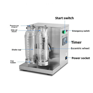 Machine à secouer le thé au lait automatique professionnelle à double tête en acier inoxydable, équipement de préparation de bubble tea - Product Image 2