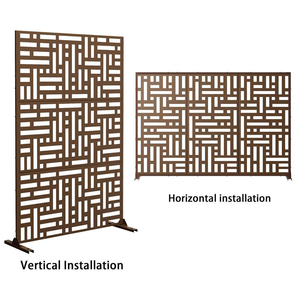Paneles de Cerca Metálica para Jardín, Personalizables, Ecológicos, de Acero al Carbono, Modernos, con Altura Ajustable, Decorativos, con Modelado 3D de Madera Natural - Product Image 5