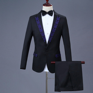 Abito da <span class=keywords><strong>uomo</strong></span> di moda ospite vestito nuovo abito da cantante maschile <span class=keywords><strong>costume</strong></span> monopetto - Product Image 5