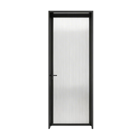 Porte de salle de bain en aluminium de qualité commerciale, verre trempé de 8 mm avec ensemble de serrures minimalistes OPK pour commande en gros pour entrepreneurs